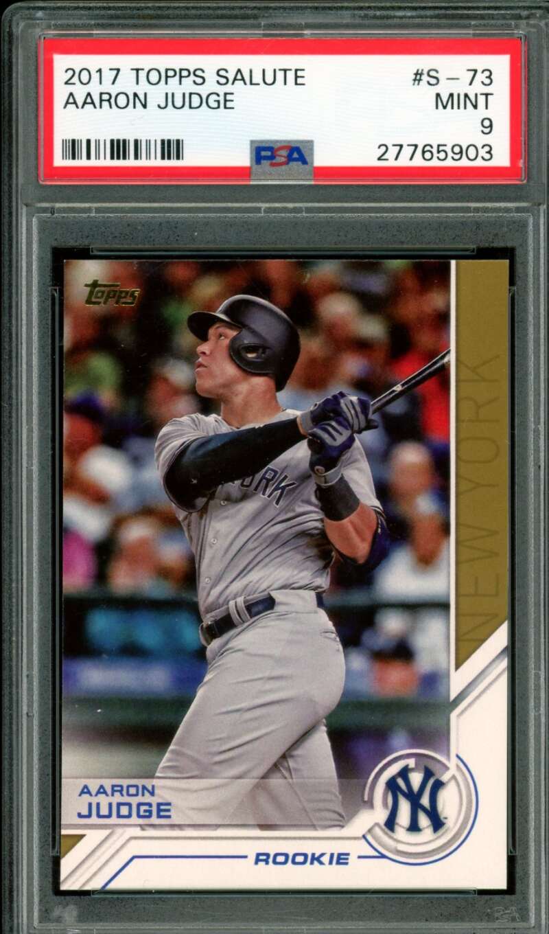 Aaron Judge Rookie Card 2017 Topps Salute #S-73 PSA 9 (Holder Scratches) Image 1