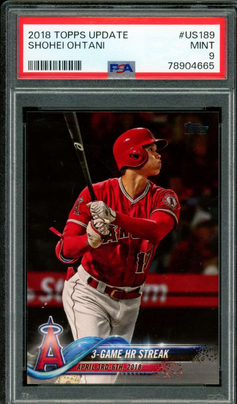 Shohei Ohtani Rookie Card 2018 Topps Update #US189 PSA 9 (Holder Scratches) Image 1