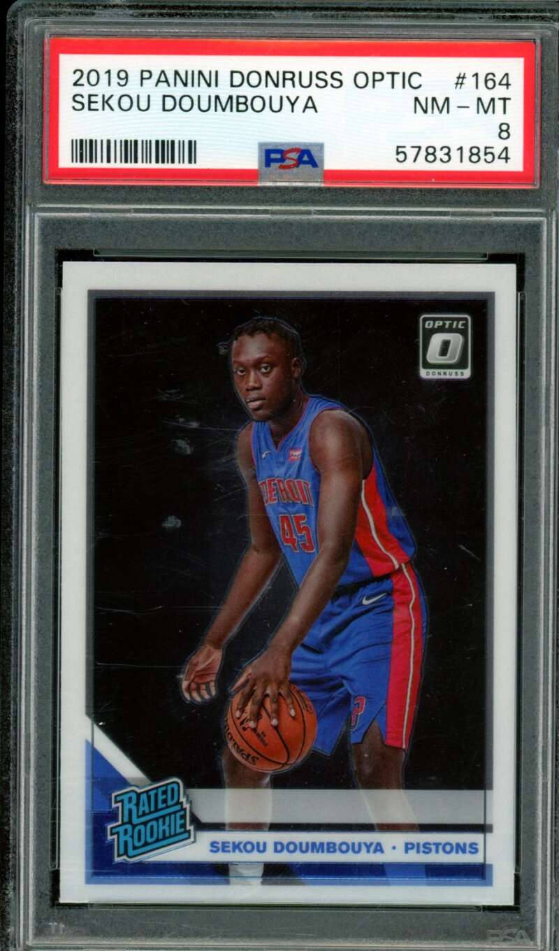 Sekou Doumbouya Rookie 2019-20 Panini Donruss Optic #164 PSA 8 (Holder Scratch) Image 1