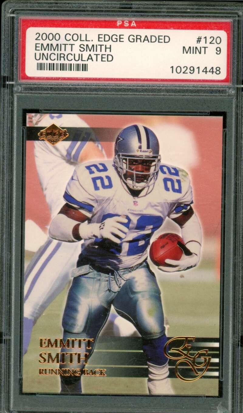 Emmitt Smith 2000 Coll. Edge Graded Uncirculated #120 PSA 9 (Holder Sratches) Image 1