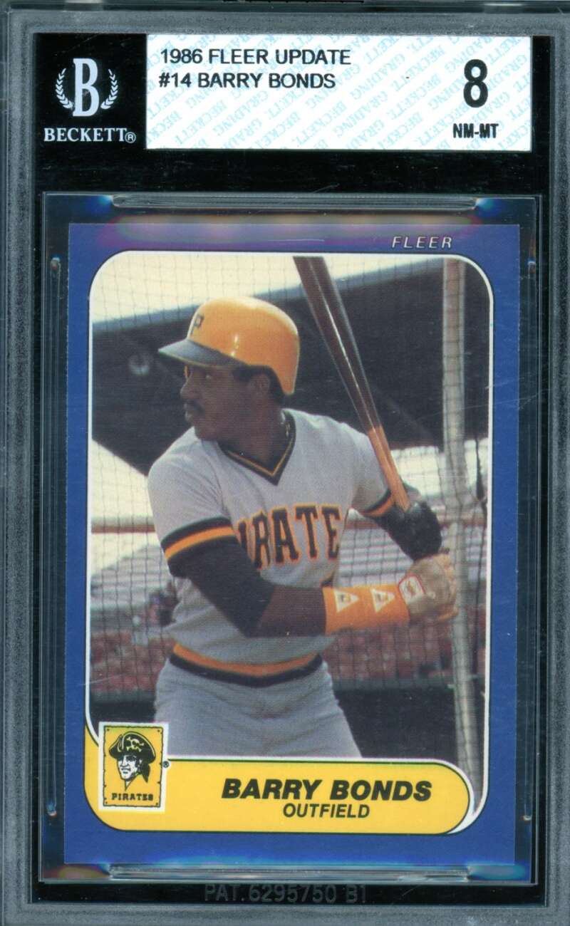 Barry Bonds Rookie Card 1986 Fleer Update #14 BGS 8 Image 1