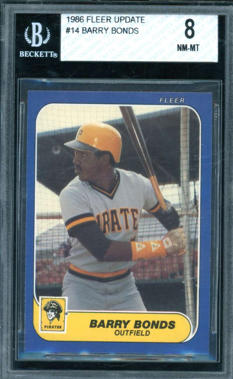Barry Bonds Rookie Card 1986 Fleer Update #14 BGS 8 Image 1
