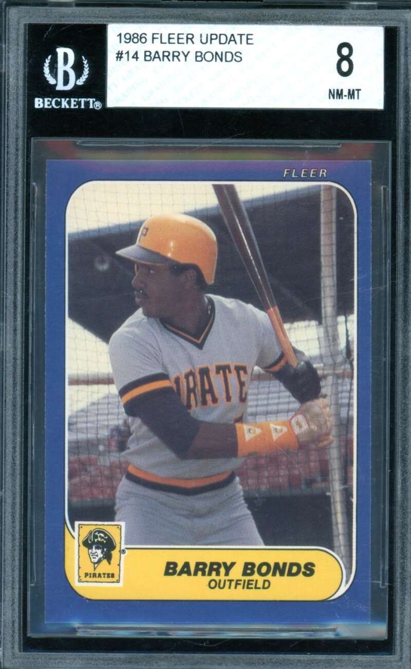 Barry Bonds Rookie Card 1986 Fleer Update #14 BGS 8 Image 1