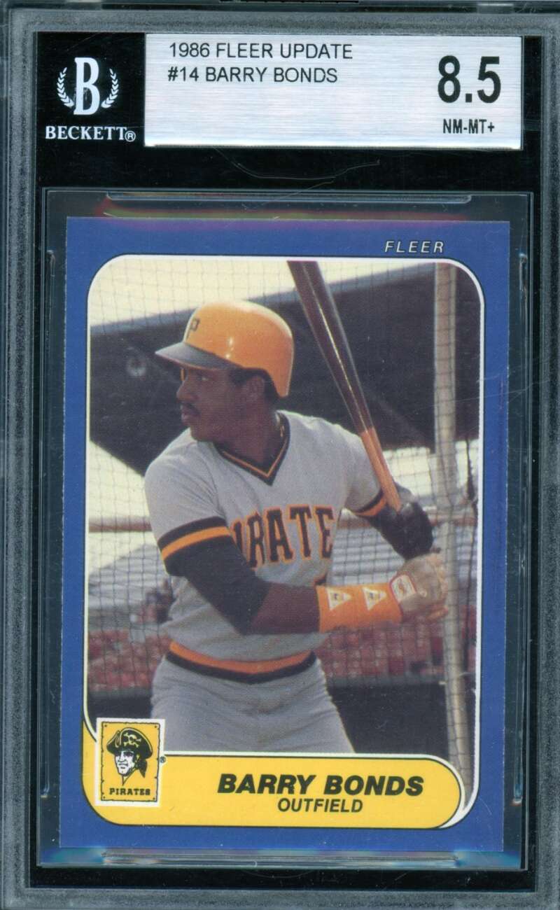 Barry Bonds Rookie Card 1986 Fleer Update #14 BGS 8.5 Image 1