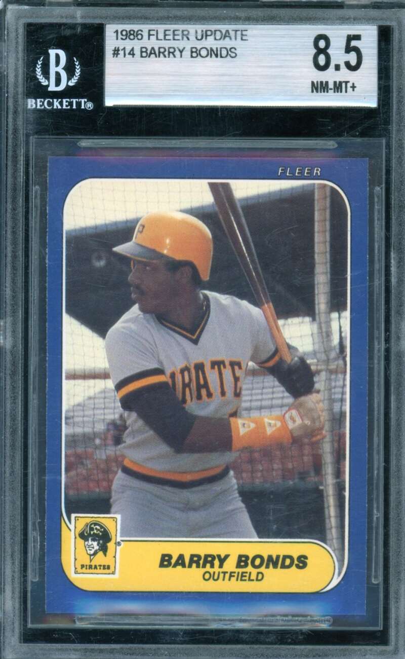 Barry Bonds Rookie Card 1986 Fleer Update #14 BGS 8.5 Image 1