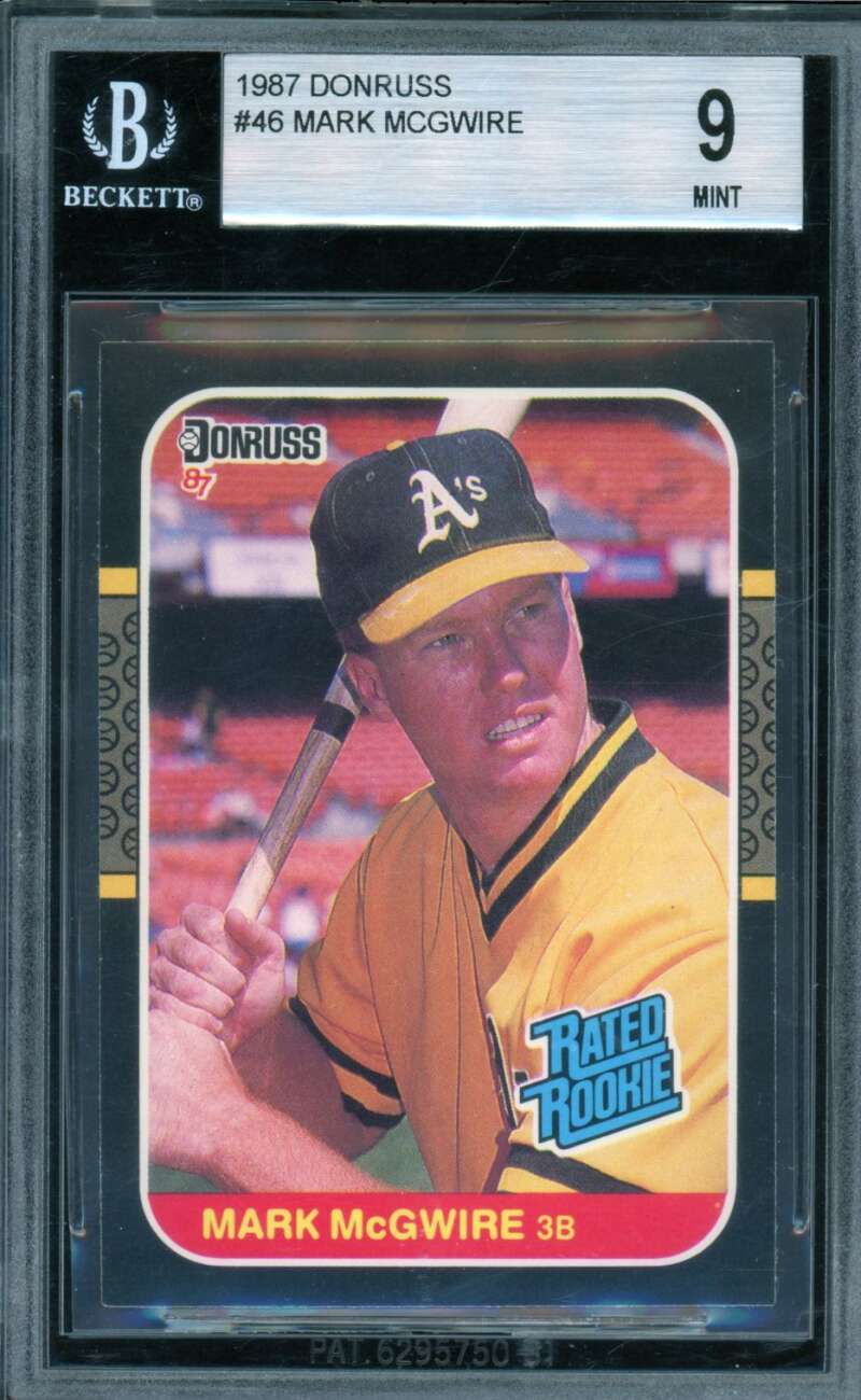 Mark McGwire Rookie Card 1987 Donruss #46 BGS 9 Image 1