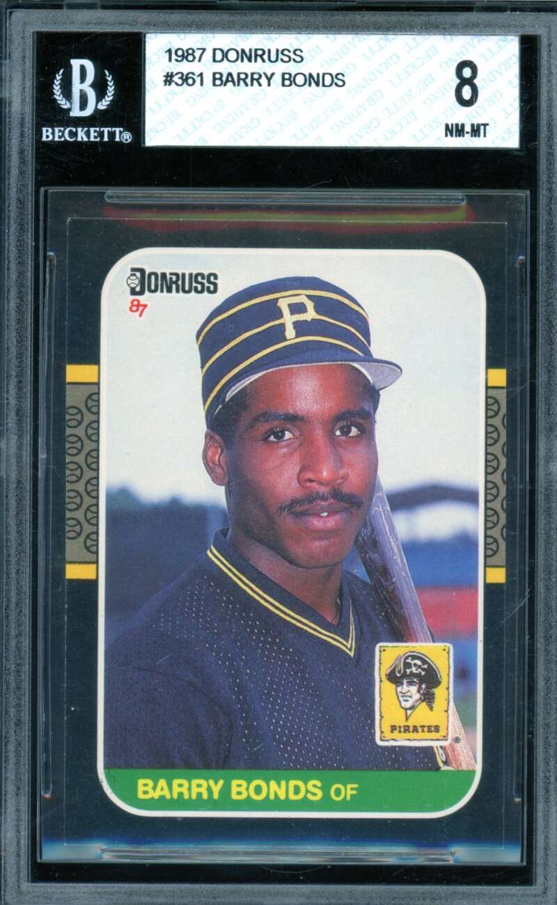 Barry Bonds Rookie Card 1987 Donruss #361 BGS 8 Image 1