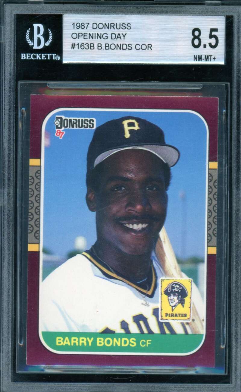 Barry Bonds Rookie Card 1987 Donruss Opening Day #163B BGS 8.5 Image 1