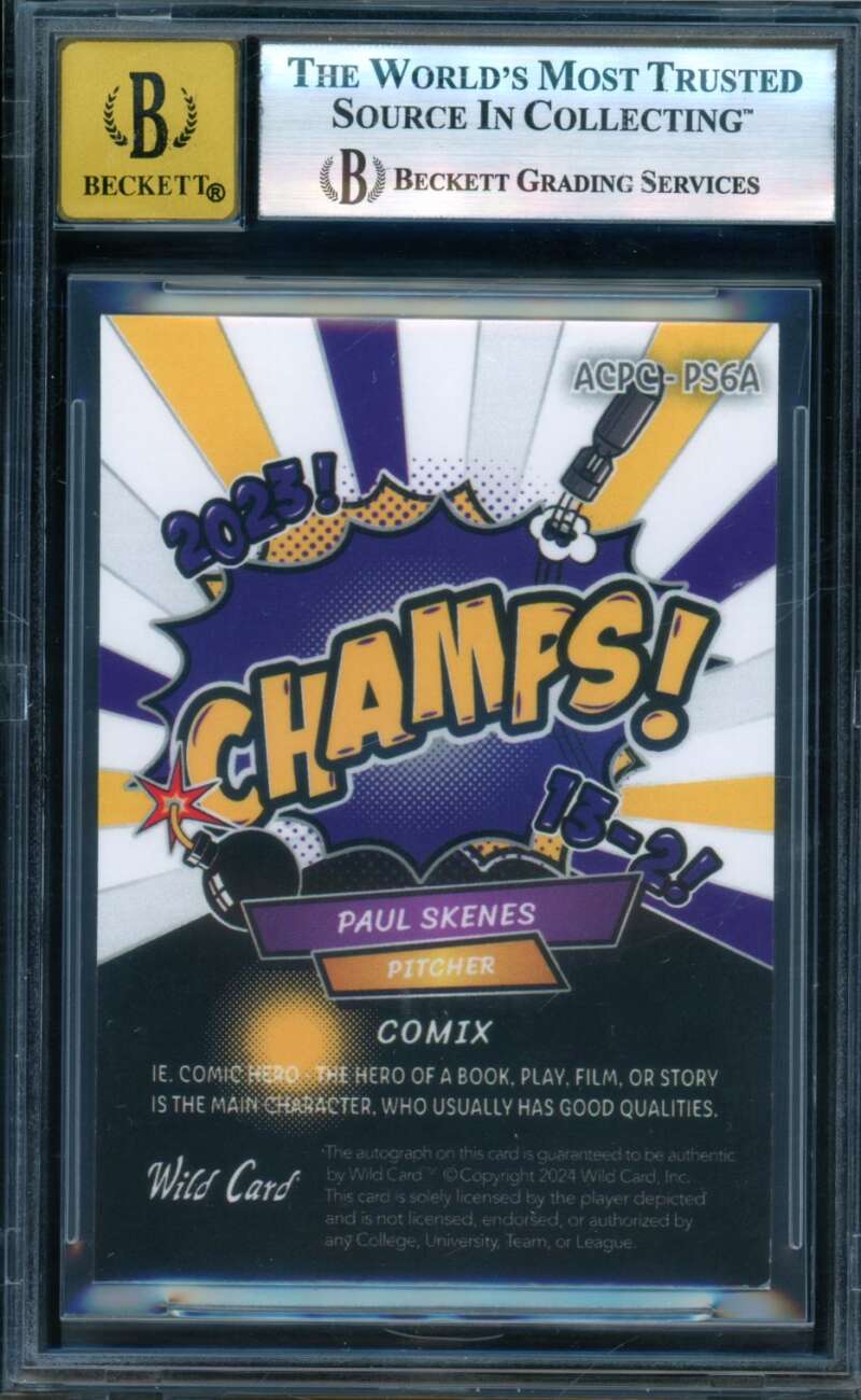 Paul Skenes Rookie Card 2024 Wc Alumination Comix Autograph (1/1) #6 BGS 8.5 Image 2