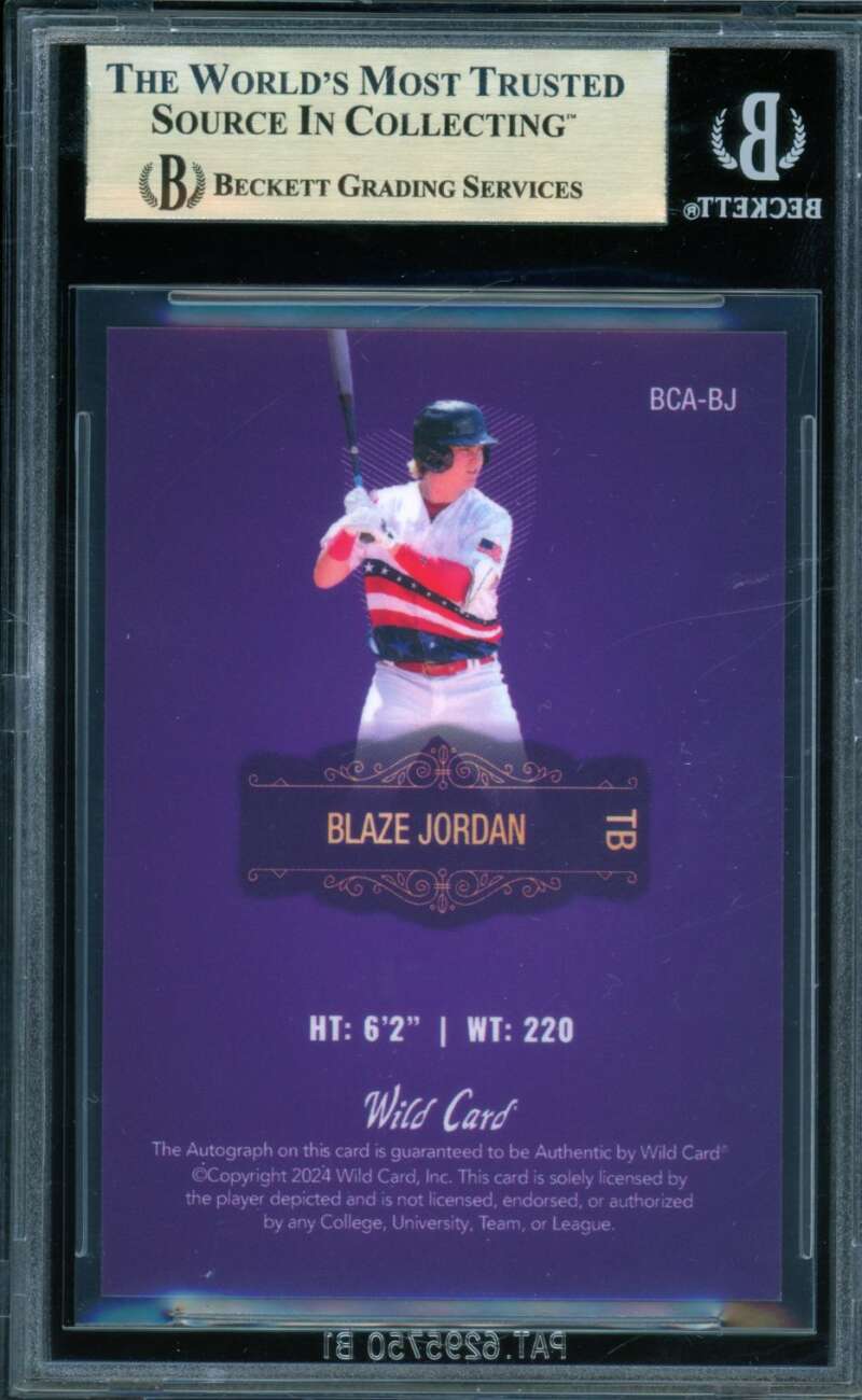 Blaze Jordan Rookie 2024 Wild Card Matte Rainbow Purple (1/1) #Bcabj BGS 9.5 Image 2
