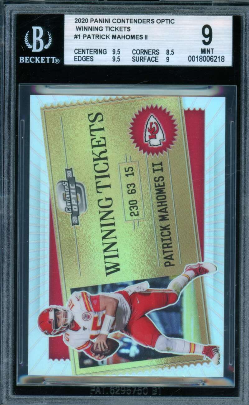 Patrick Mahomes II 2020 Panini Contenders Optic Winning Tickets (pop 1) #1 BGS 9 Image 1