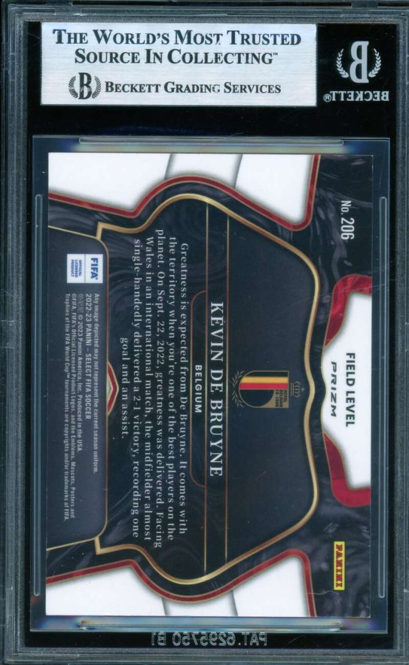 Kevin De Bruyne 2022-23 Select FIFA Zebra (Missing Serial Number) #206 BGS 8 Image 2