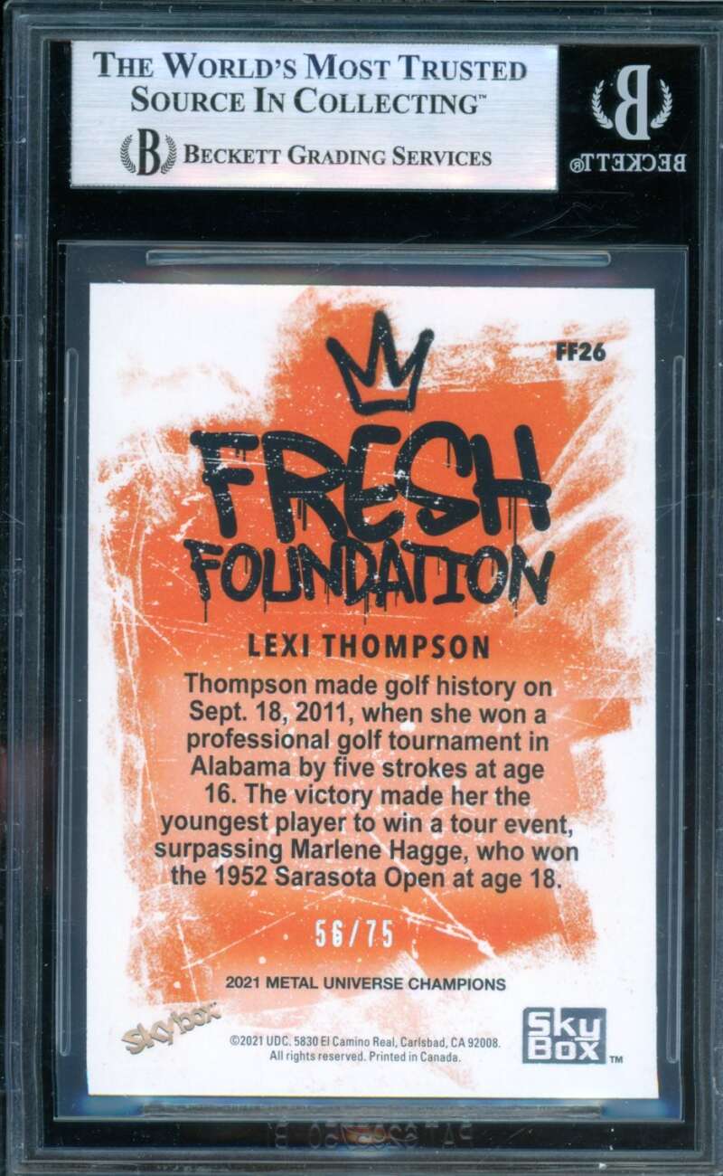 Lexi Thompson 2021 Metal Universe Champions Precious Metal Gems #FF26 BGS 8.5 Image 2
