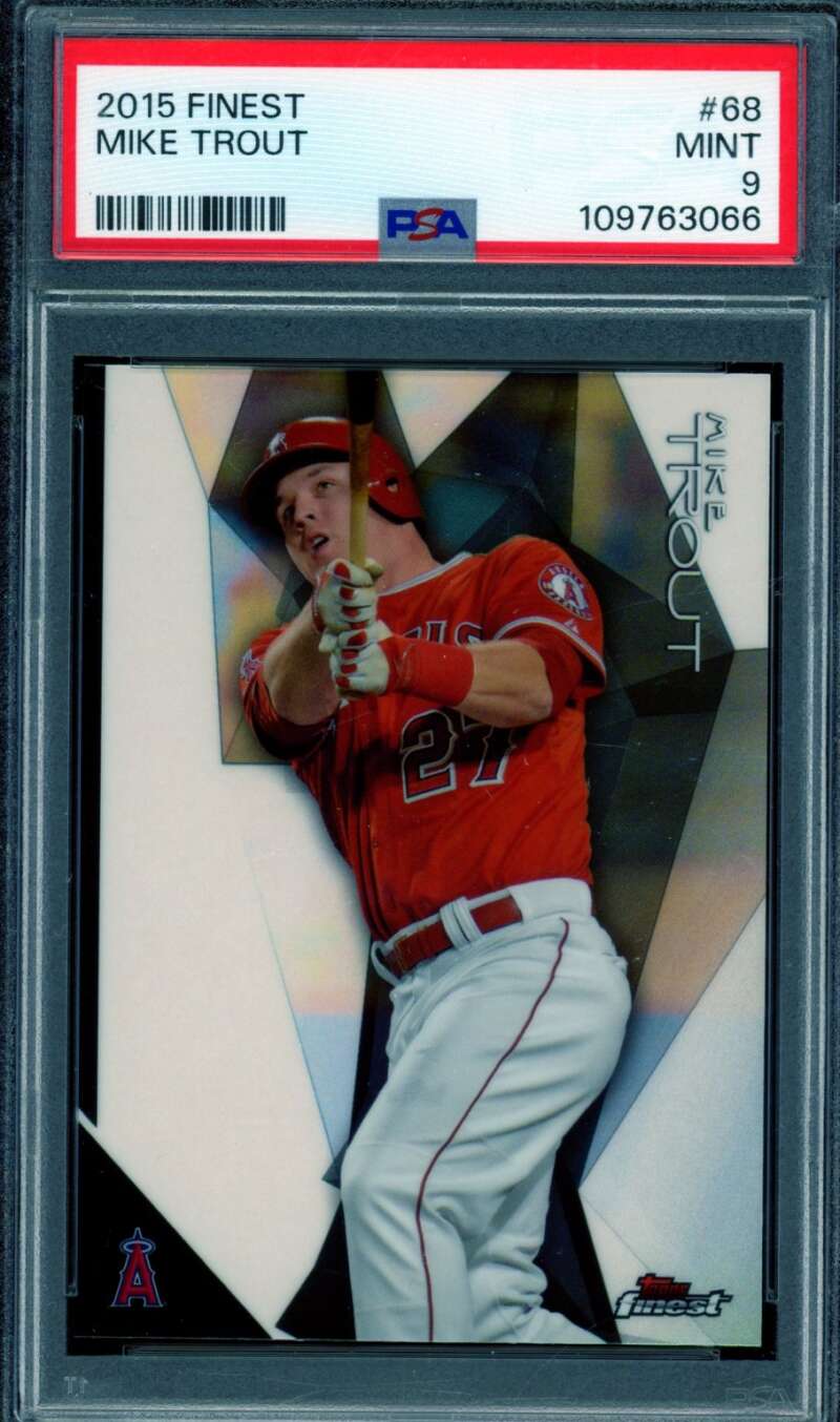 Mike Trout Card 2015 Finest #68 PSA 9 Image 1