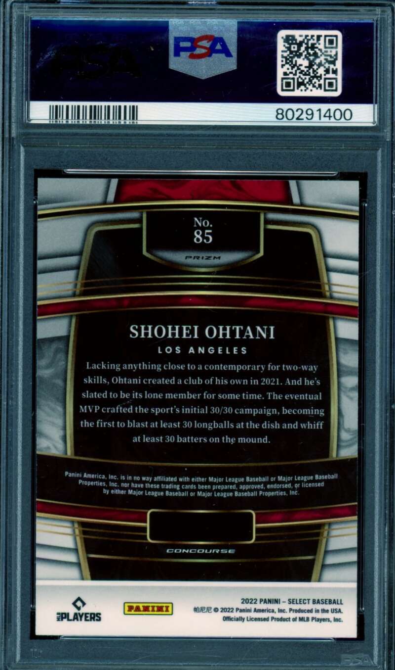 Shohei Ohtani Card 2022 Select Scope #85 PSA 9 Image 2
