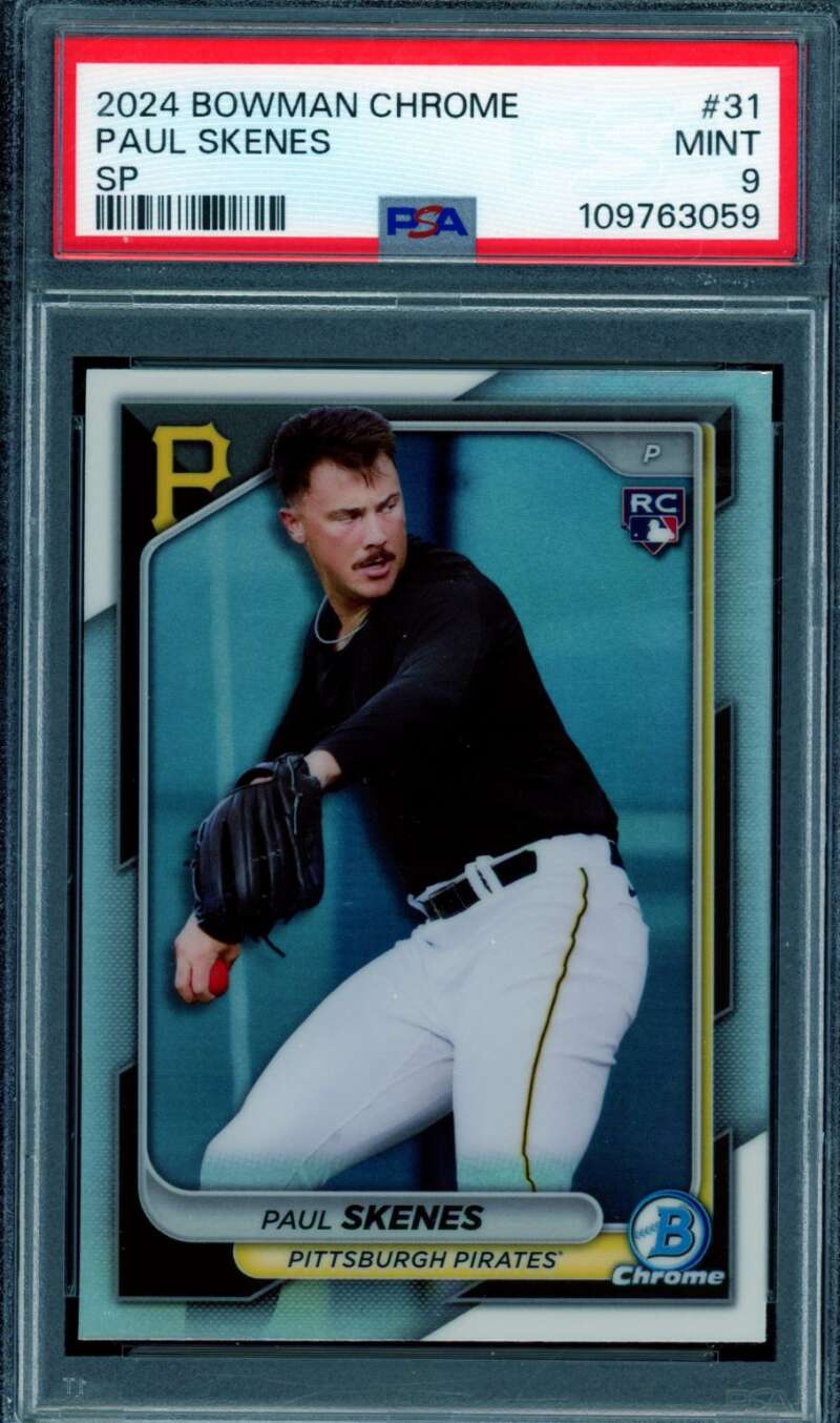 Paul Skenes Rookie Card 2024 Bowman Chrome SP #31 PSA 9 Image 1