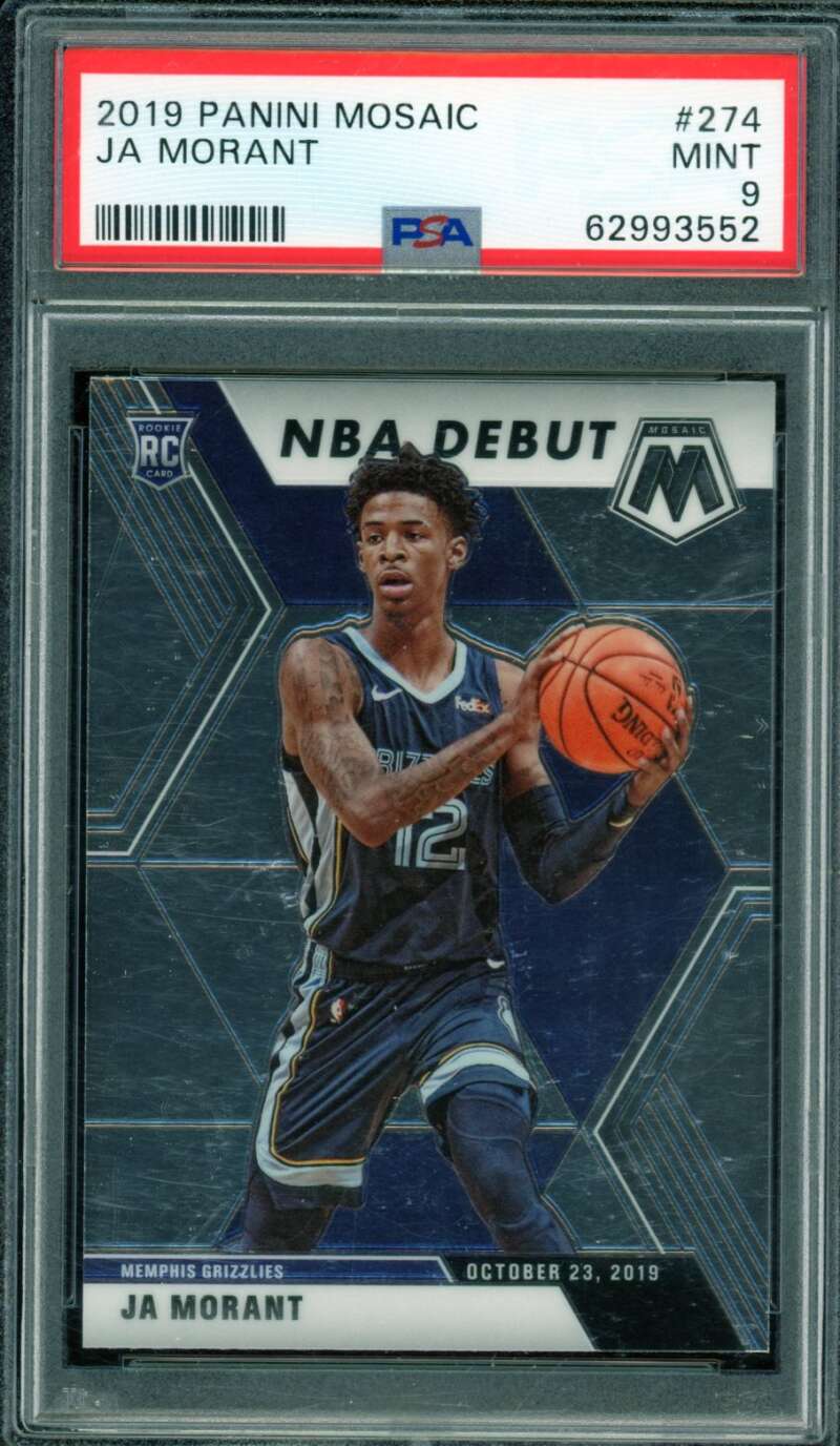Ja Morant Rookie Card 2019-20 Panini Mosaic #274 PSA 9 Image 1