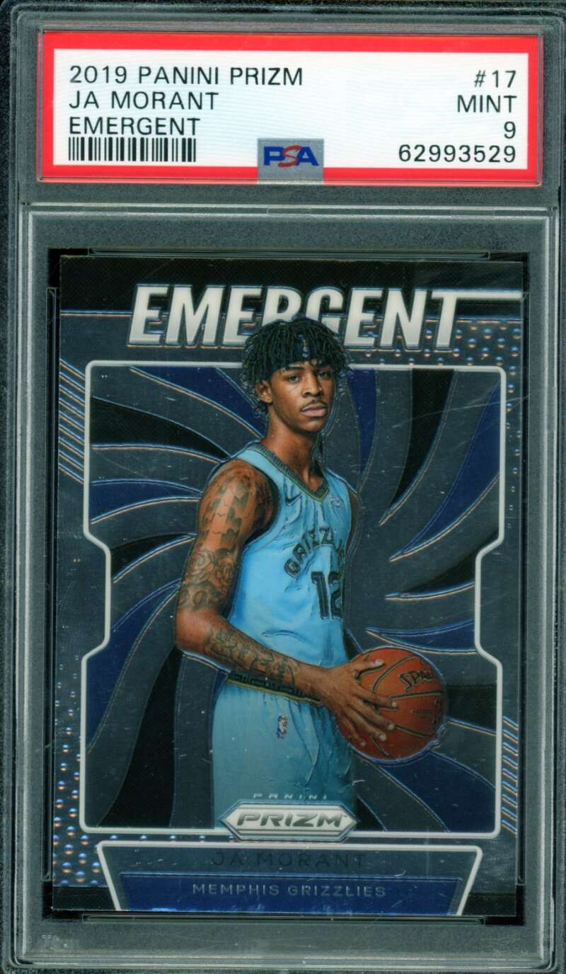Ja Morant Rookie Card 2019-20 Panini Prizm Emergent #17 PSA 9 Image 1