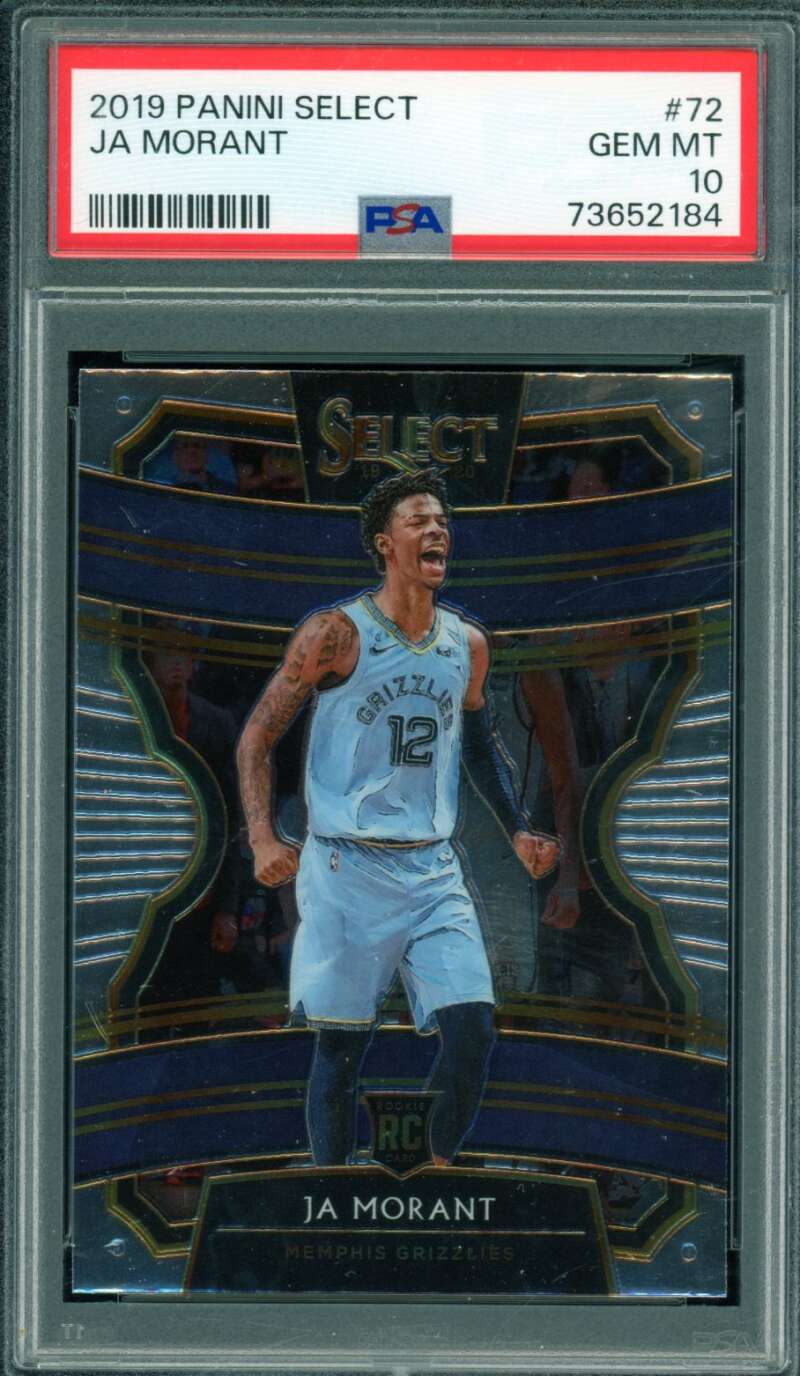 Ja Morant Card 2019-20 Panini Select #72 PSA 10 Image 1