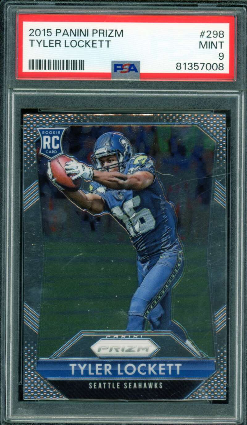 Tyler Lockett Rookie Card 2015 Panini Prizm #298 PSA 9 Image 1