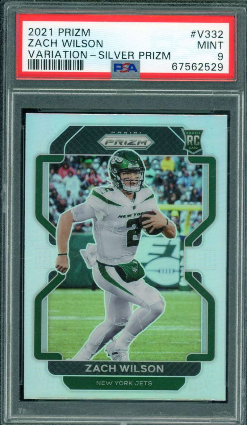 Zach Wilson Rookie Card 2021 Prizm Variation Silver Prizm #V332 PSA 9 Image 1