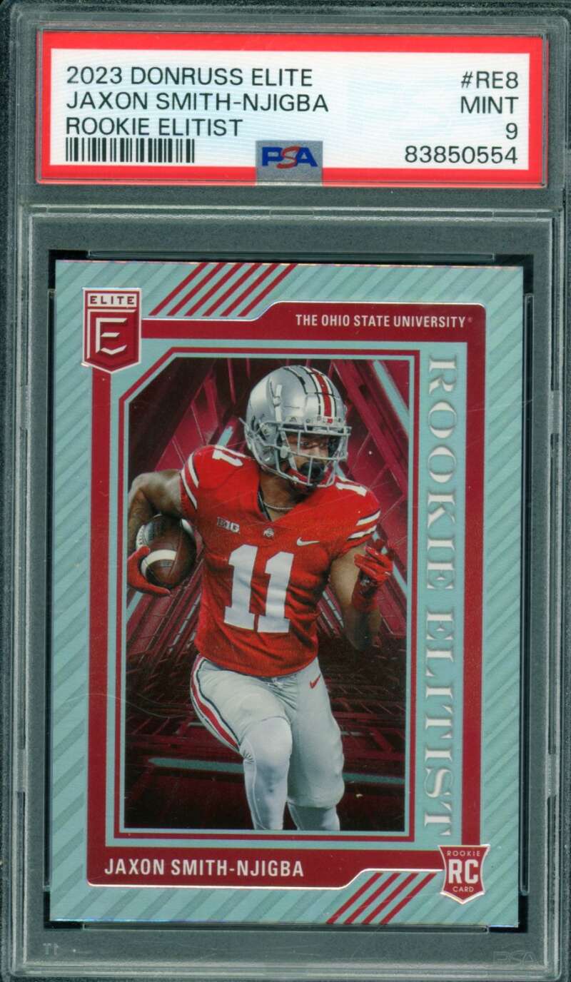 Jaxon Smith-Njigba Rookie 2023 Donruss Elite Rookie Elitist (pop 6) #Re8 PSA 9 Image 1