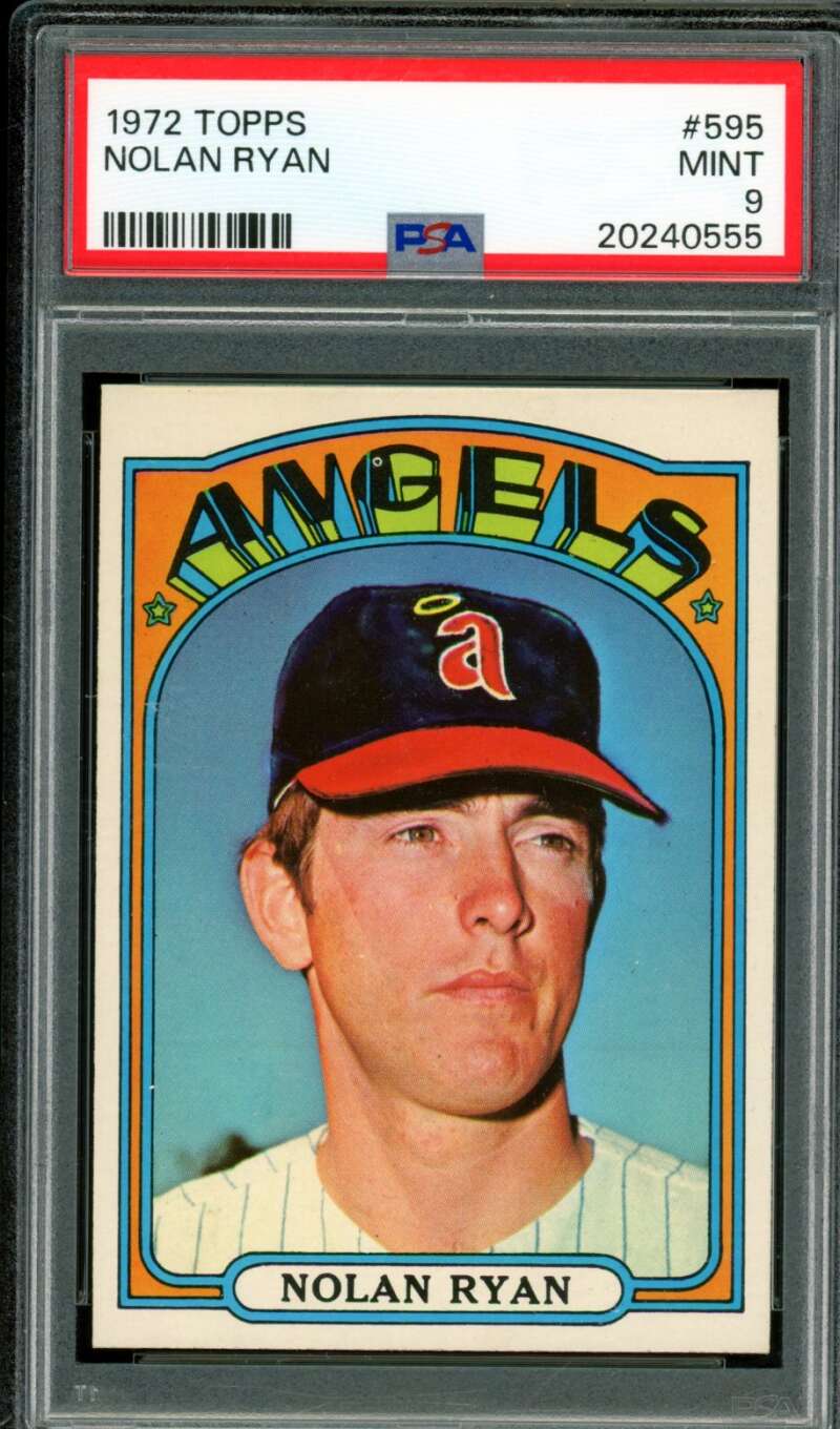 Nolan Ryan Card 1972 Topps #595 PSA 9 Image 1