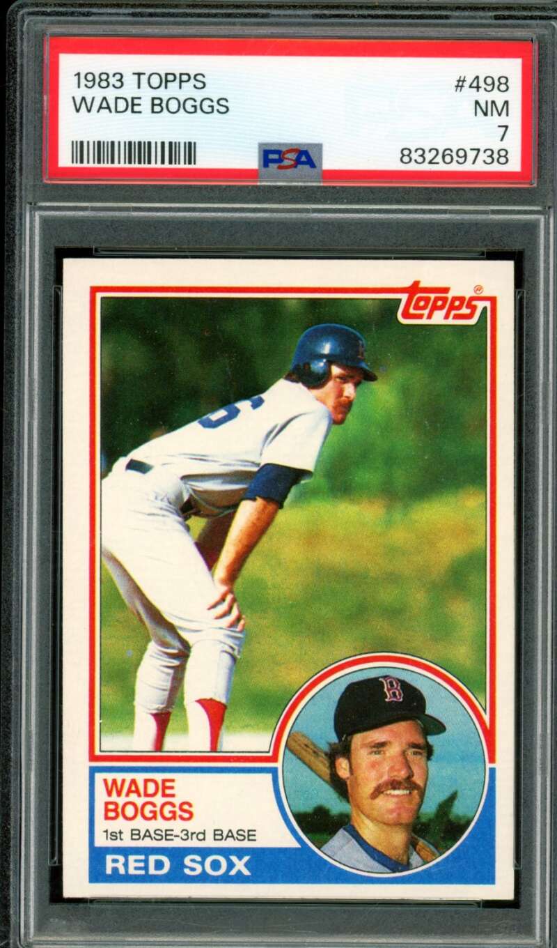 Wade Boggs Rookie Card 1983 Topps #498 PSA 7 Image 1