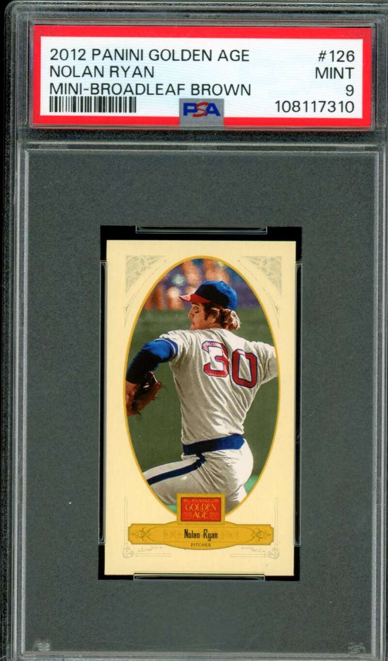 Nolan Ryan Card 2012 Panini Golden Age Mini Broadleaf Brown #126 PSA 9 Image 1