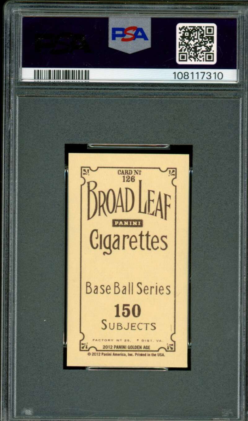 Nolan Ryan Card 2012 Panini Golden Age Mini Broadleaf Brown #126 PSA 9 Image 2