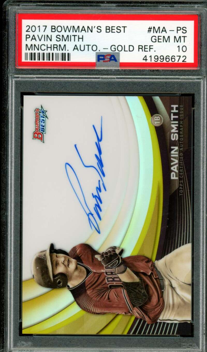 Pavin Smith Rookie Card 2017 Bowman's Best #MA-PS (pop 3) PSA 10 Image 1