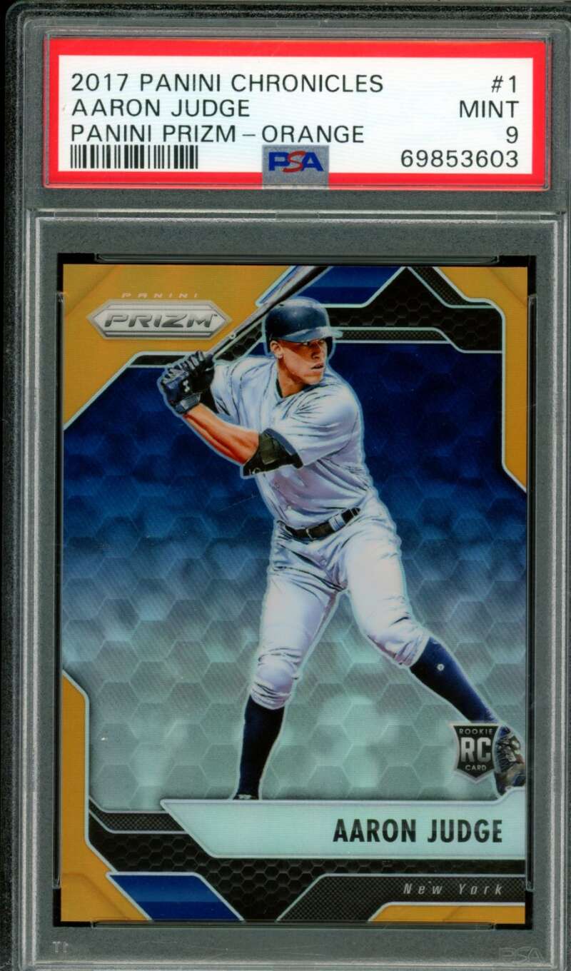 Aaron Judge Rookie Card 2017 Panini Chronicles Orange #1 PSA 9 Image 1