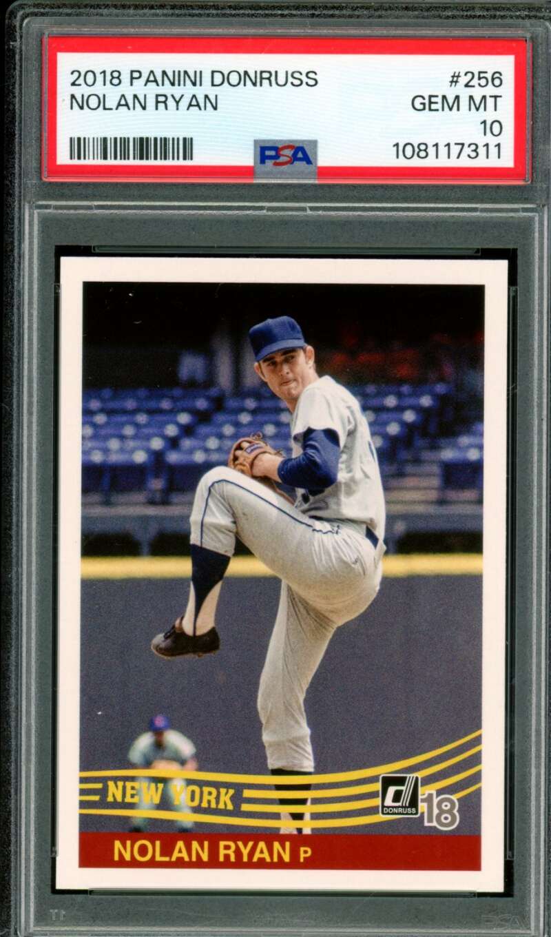 Nolan Ryan Card 2018 Panini Donruss #256 PSA 10 Image 1