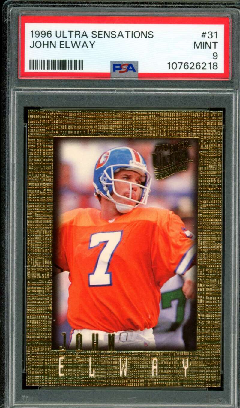 John Elway Card 1996 Ultra Sensations (pop 1) #31 PSA 9 Image 1