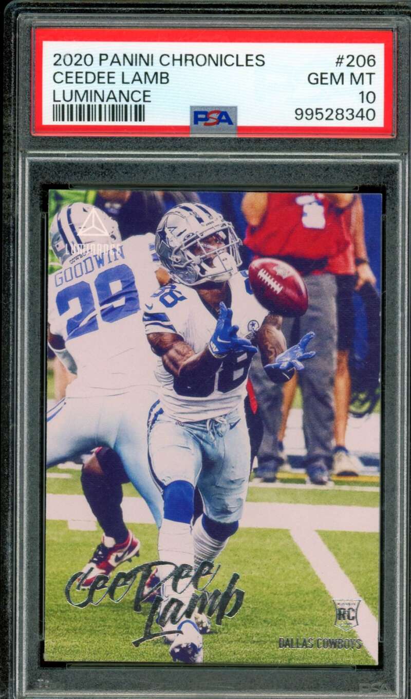 CeeDee Lamb Rookie Card 2020 Panini Chronicles Luminance #206 PSA 10 Image 1