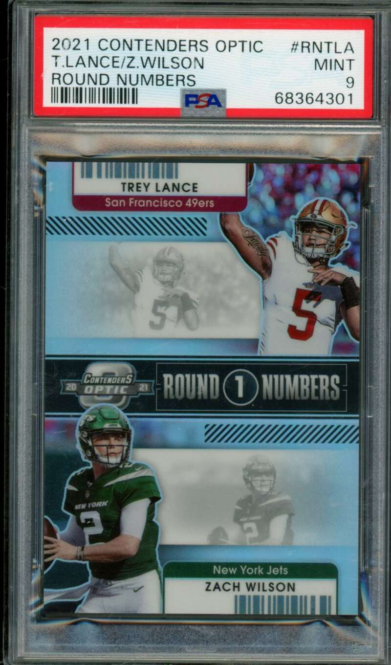T. Lance/Z. Wilson Rookie Card 2021 Contenders Optic Round Numbers #RNTLA PSA 9 Image 1