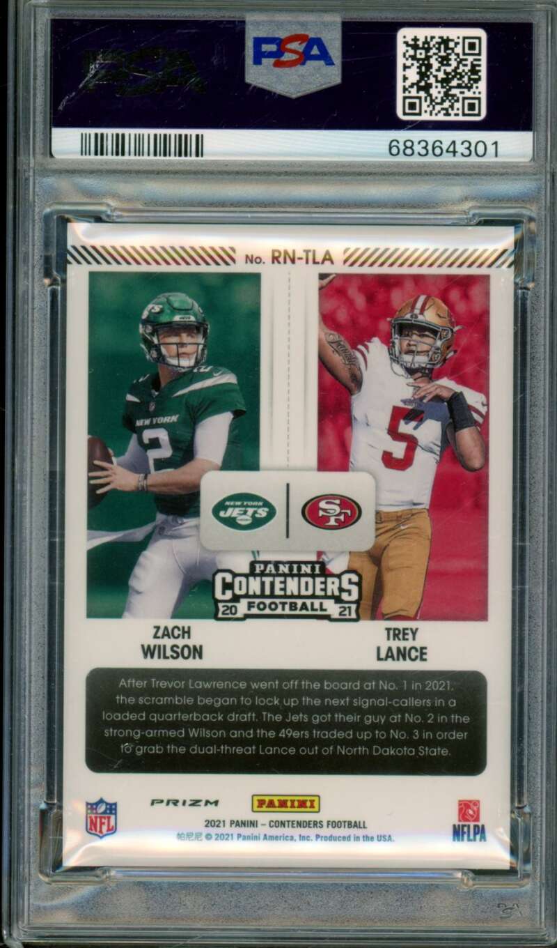 T. Lance/Z. Wilson Rookie Card 2021 Contenders Optic Round Numbers #RNTLA PSA 9 Image 2