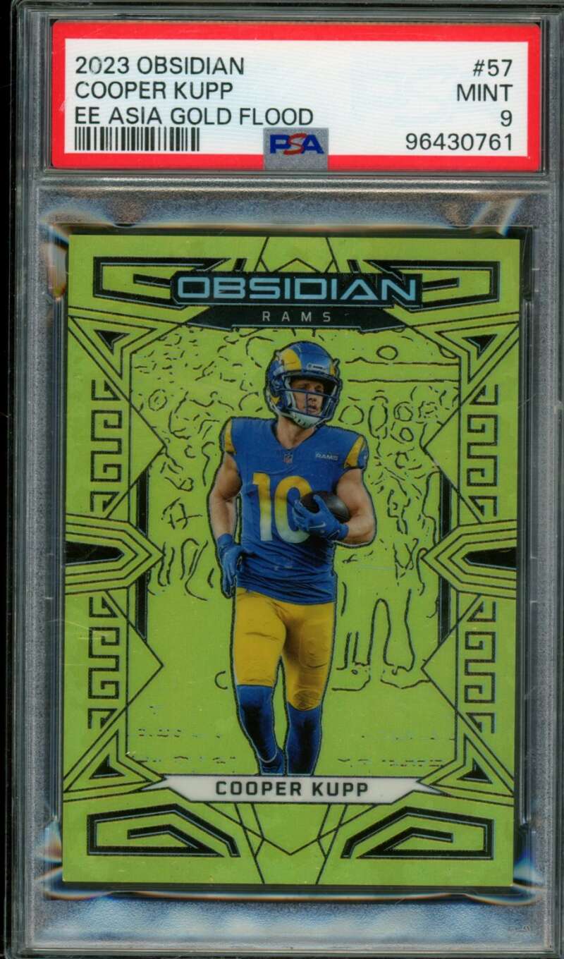Cooper Kupp Card 2023 Obsidian EE Asia Gold Flood (1/10) #57 PSA 9 Image 1