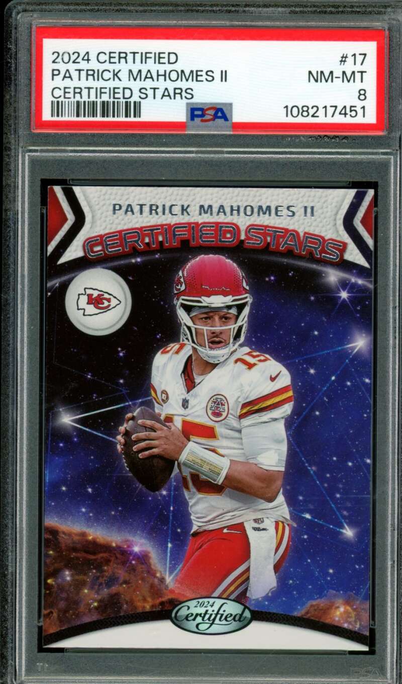 Patrick Mahomes II Card 2024 Certified Certified Stars #17 PSA 8 Image 1
