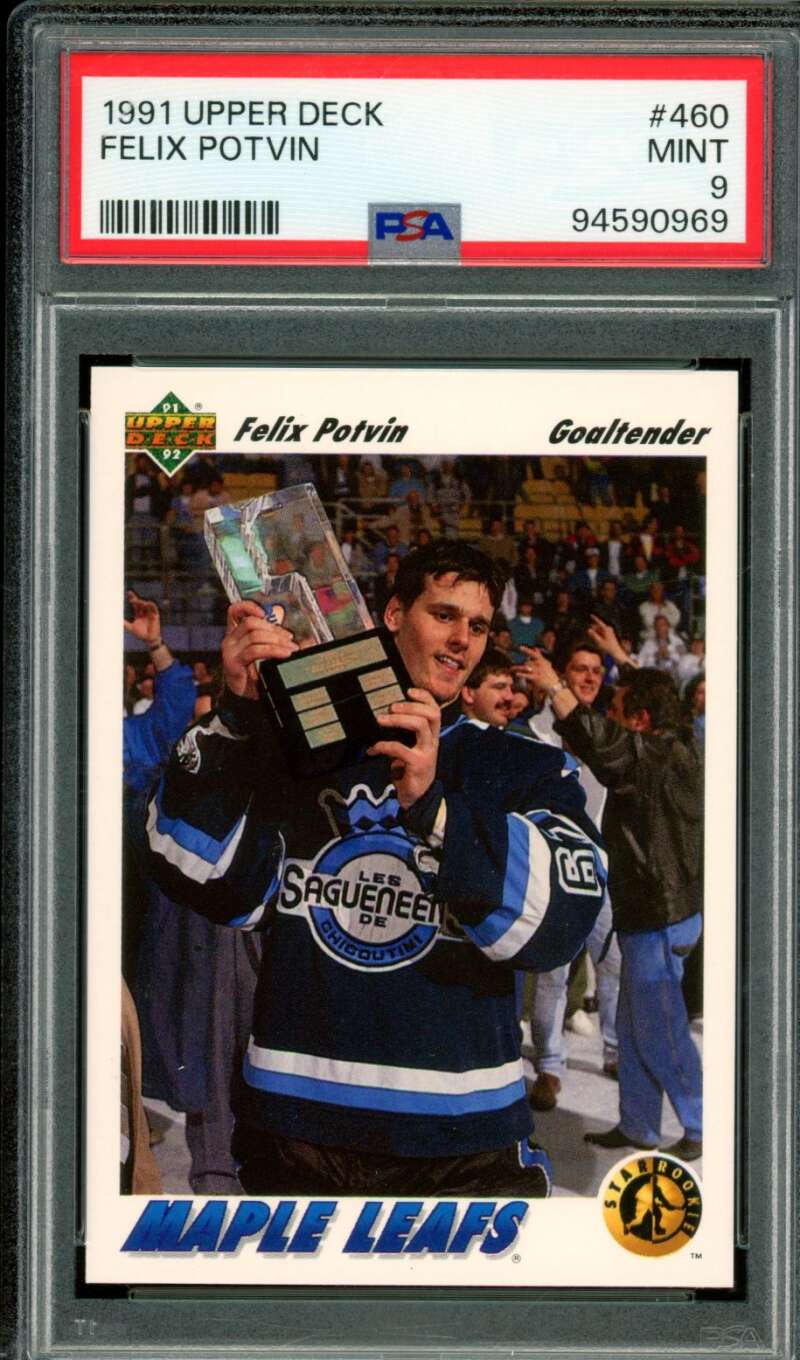 Felix Potvin Card 1991-92 Upper Deck #460 PSA 9 Image 1