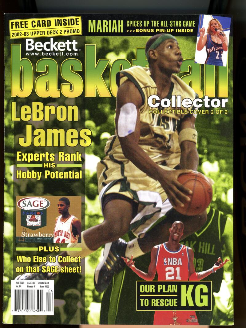 Beckett Basketball Lebron James April 2003 #153 With Card Image 1