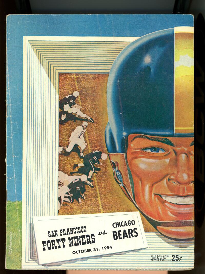 October 31 1954 San Francisco 49'ers Chicago Bears NFL Football Program Image 1