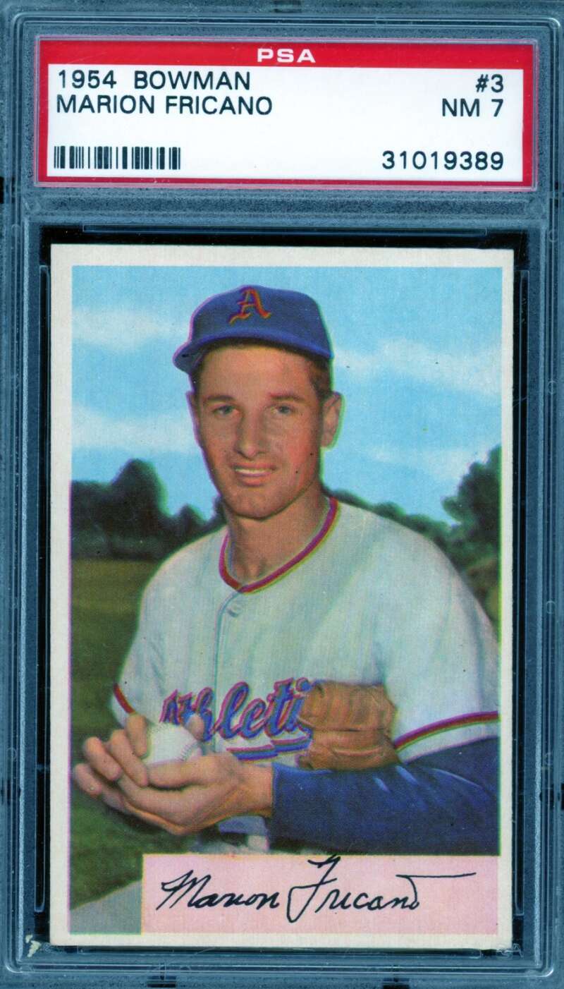 Marion Fricano Card 1954 Bowman #3 PSA 7 Image 1