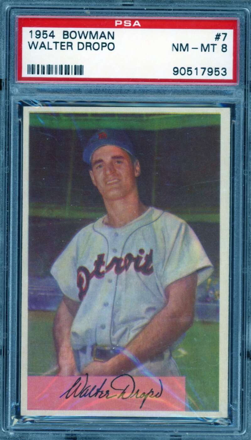 Walter Dropo Card 1954 Bowman #7 PSA 8 Image 1