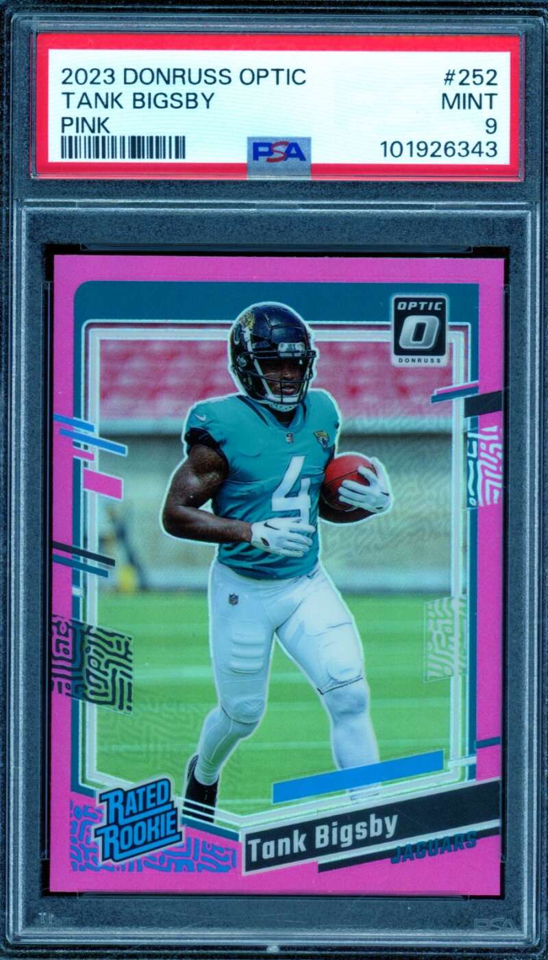 Tank Bigsby Rookie Card 2023 Donruss Optic Pink #252 PSA 9 Image 1