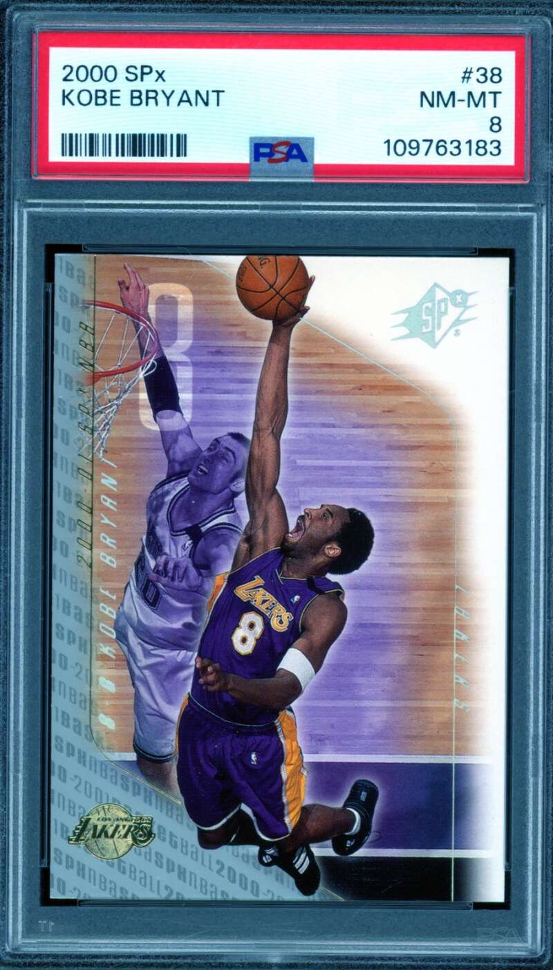 Kobe Bryant Card 2000-01 SPX #38 PSA 8 Image 1