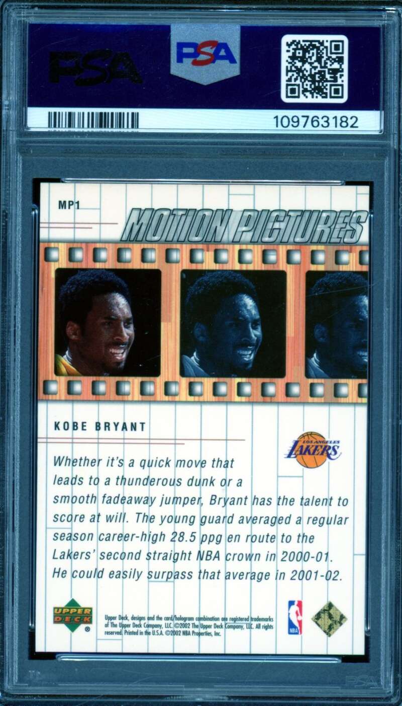Kobe Bryant Card 2001-02 Upper Deck #MP1 PSA 9 Image 2