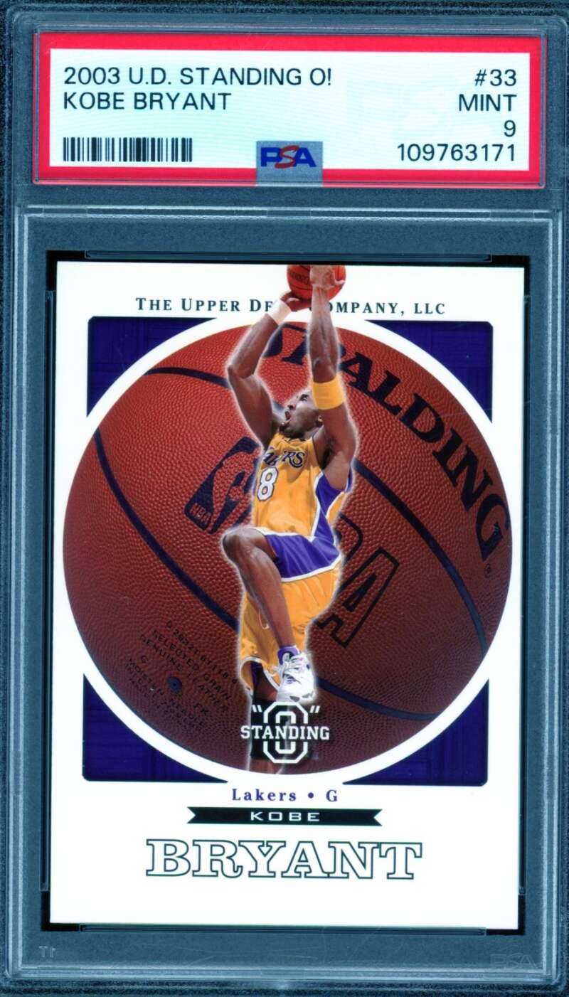 Kobe Bryant Card 2003-04 Upper Deck Standing O #33 PSA 9 Image 1