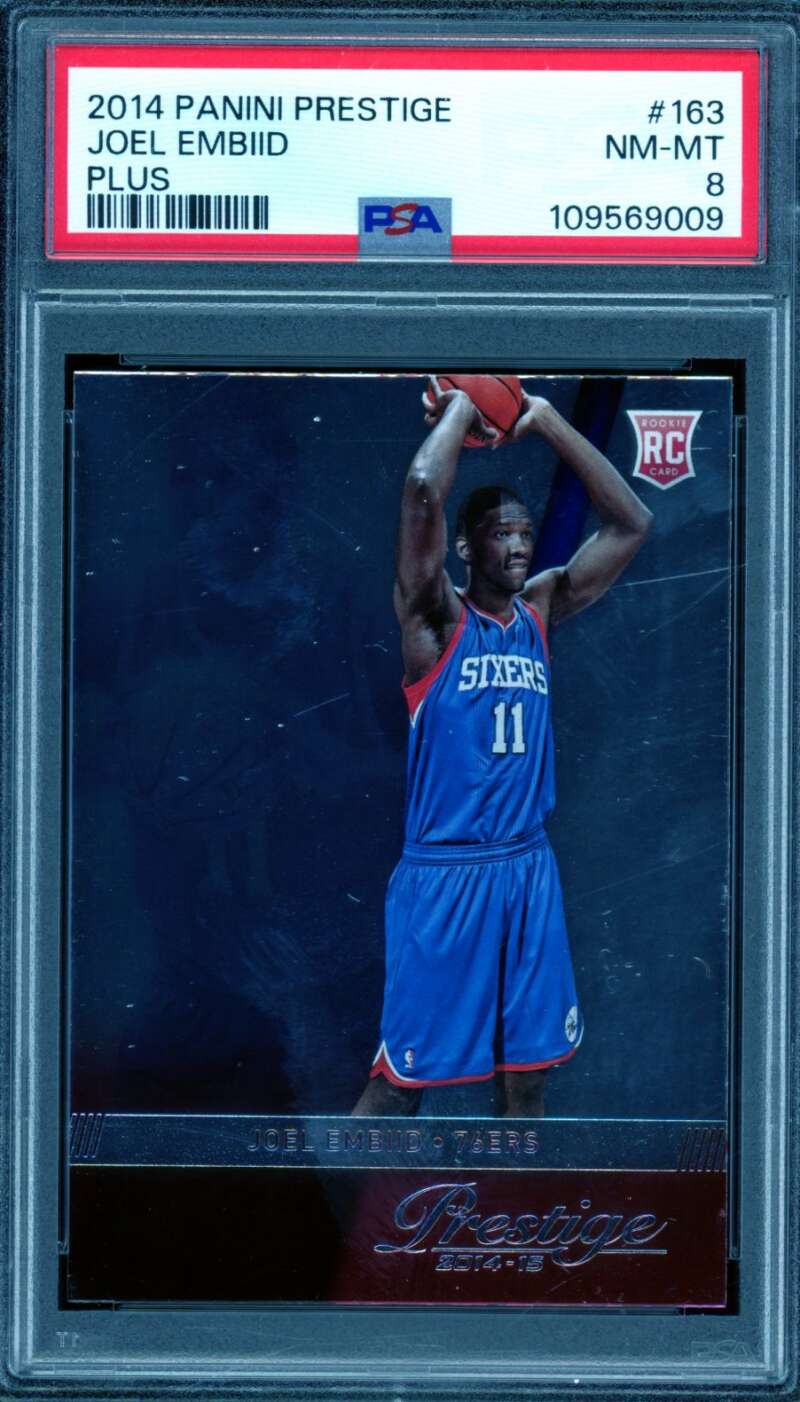 Joel Embiid Rookie Card 2014-15 Panini Prestige Plus #163 PSA 8 Image 1