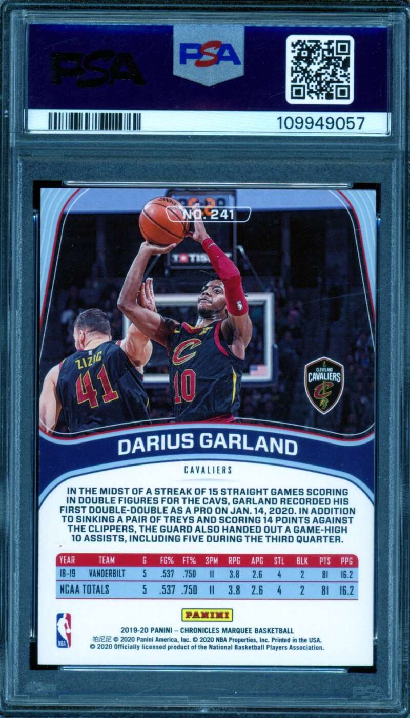 Darius Garland Rookie Card 2019-20 Panini Chronicles #241 PSA 9 Image 2